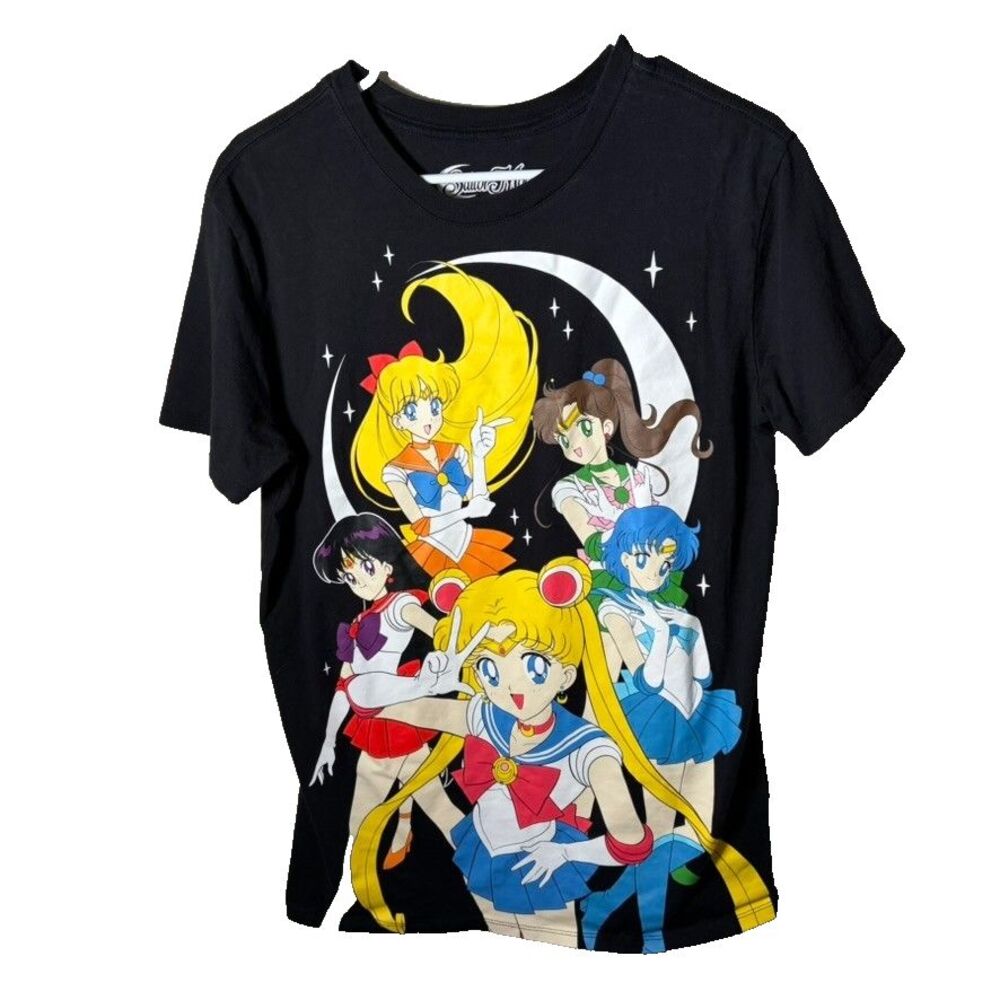 Sailor Moon T-Shirt Women's Large Short Sleeve Crew Neck Graphic Tee Top